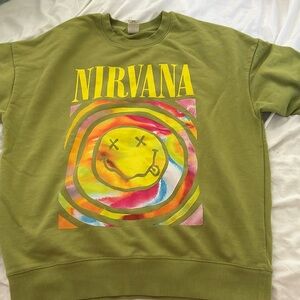 Green nirvana sweatshirt urban outfiters